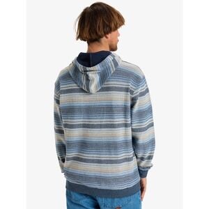Quiksilver Tropical Flow Mens Striped Hoodie Grey Yellow Blue Medium Surf